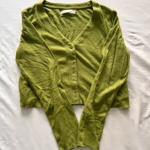 OAK + FORT Cropped Button Up Shirt/Cardigan